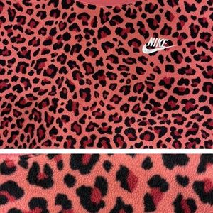 NIKE 2xl double heavy super soft pink and black leopard fleece.